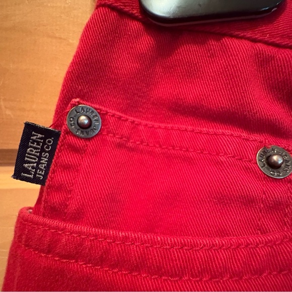 Ralph Lauren denim red jeans, 100% cotton women’s size 6. - Picture 3 of 10